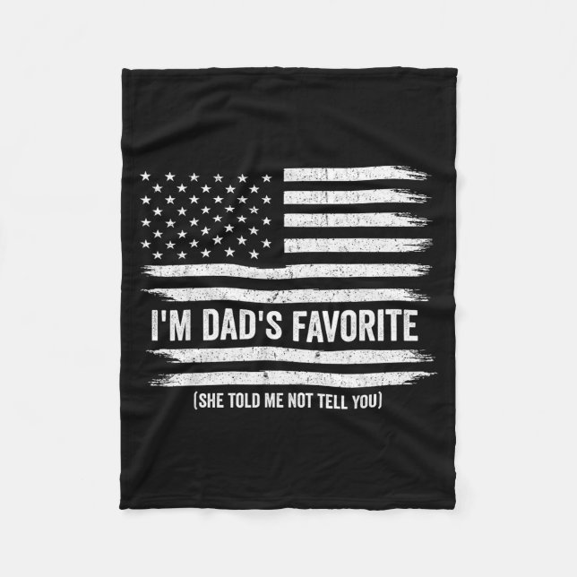 Cobertor De Velo Funny Dads Favorite Child Son Daughter I'm Dad's F (Frente)