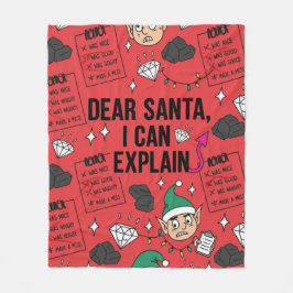 Cobertor De Velo Funny Dear Santa I Can Explain Naughty Christmas
