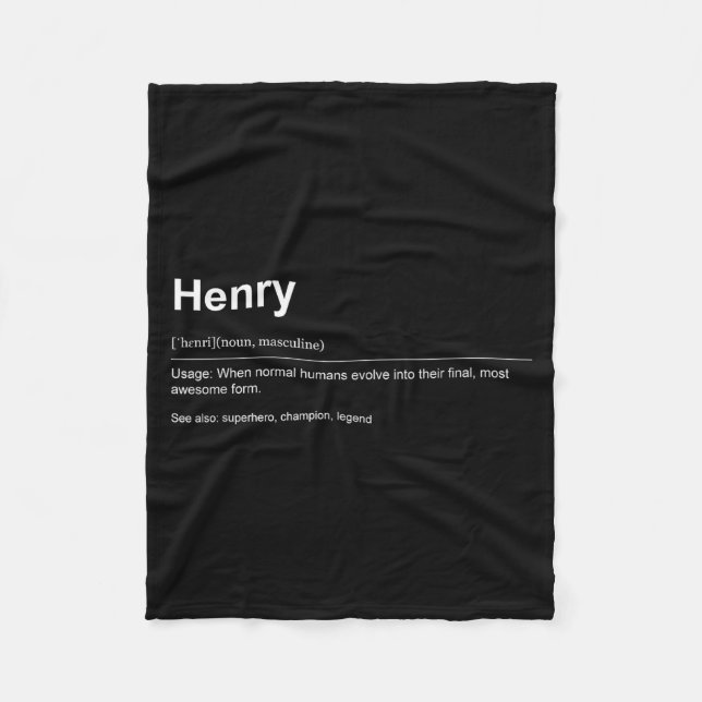Cobertor De Velo Funny Definition Quote For The Name Henry _  (Frente)