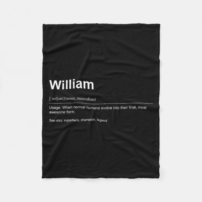 Cobertor De Velo Funny Definition Quote For The Name William _  (Frente)