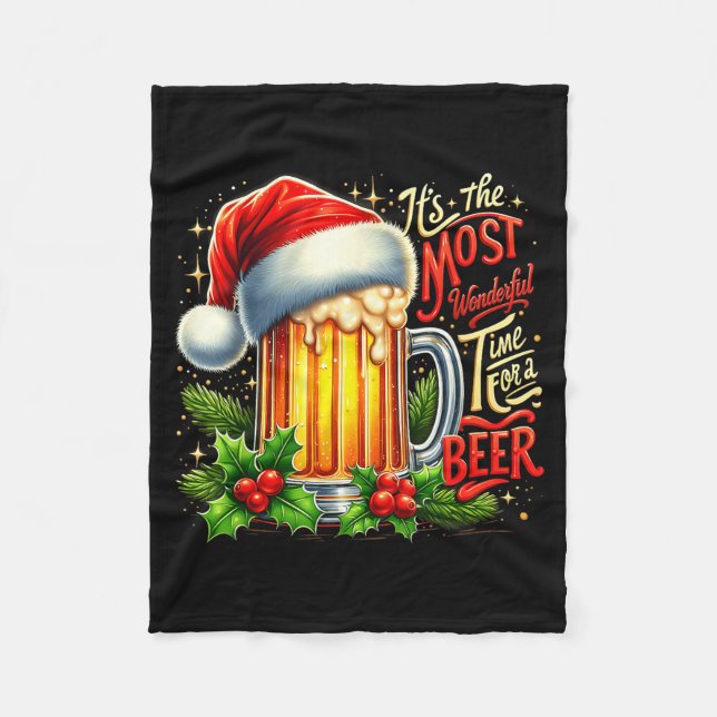 Cobertor De Velo Funny Drinking Christmas Santa Beer Lovers Trend N (Frente)