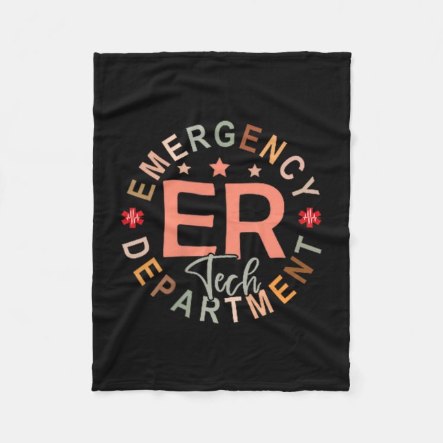 Cobertor De Velo Funny Emergency Department Tech Emergency Room Tec (Frente)