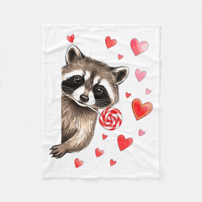 Cobertor De Velo Funny Feral Raccoon Valentine's Day Sarcastic Humo (Frente)
