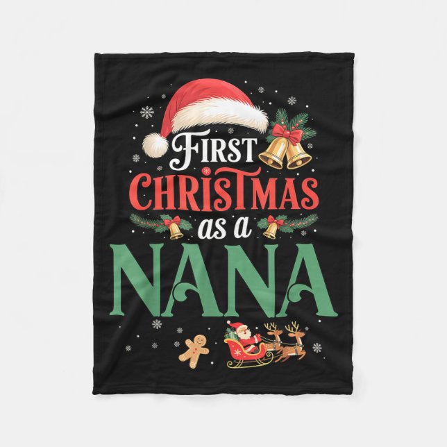 Cobertor De Velo Funny First Christmas As A Nana Matching Family Xm (Frente)