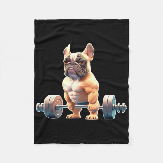 Cobertor De Velo Funny French Bulldog Bodybuilding Gym Frenchie Wei (Frente)