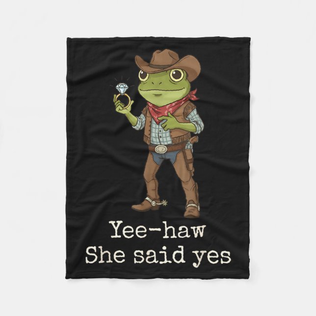 Cobertor De Velo Funny Frog Western Engagement Matching Couples Tee (Frente)