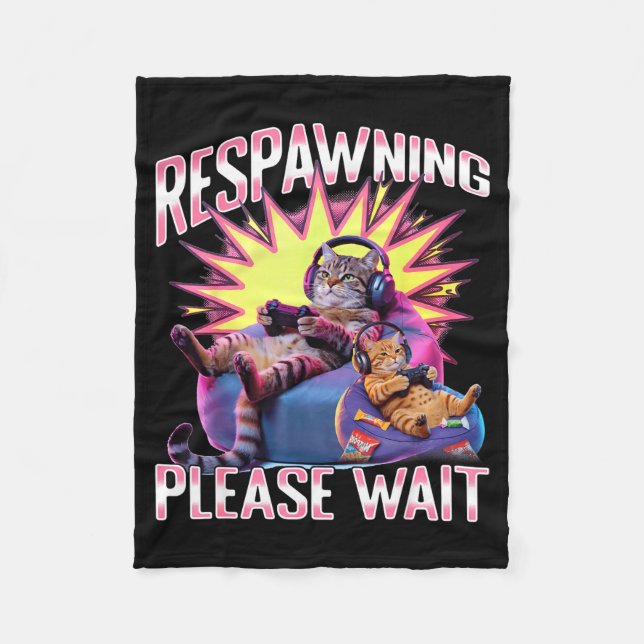 Cobertor De Velo Funny Gaming Gamer Cat  (Frente)