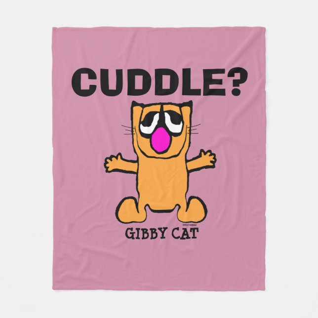 Cobertor De Velo Funny Gibby Cat Fleece Blanket (Frente)
