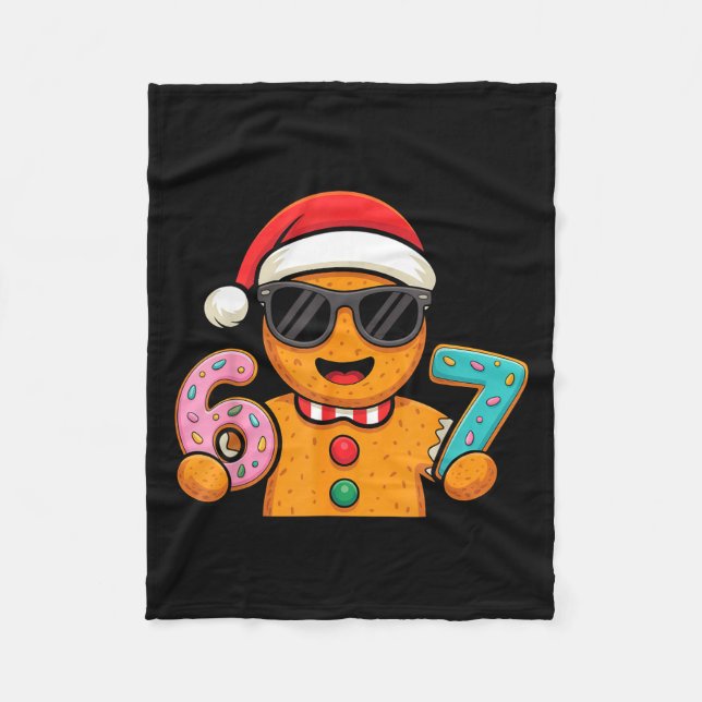 Cobertor De Velo Funny Gingerbread Six Seven 67 Ice Cream Drip Chri (Frente)