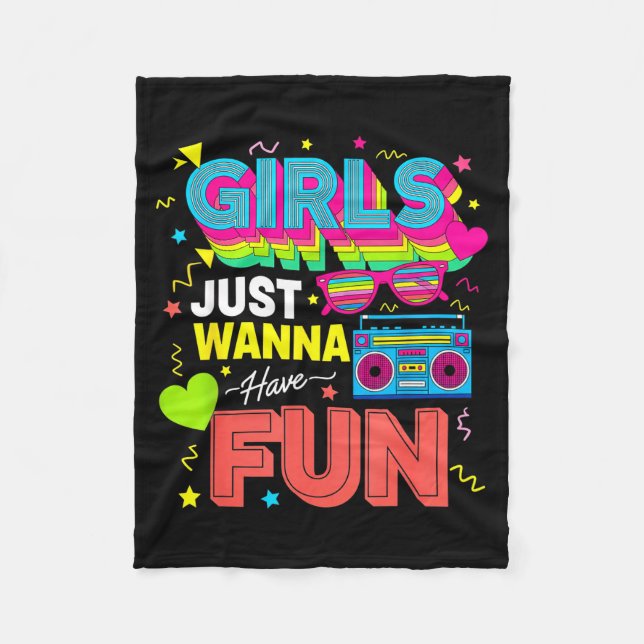 Cobertor De Velo Funny Girls Just W Have Fun Awesome 70's 80's 90's (Frente)