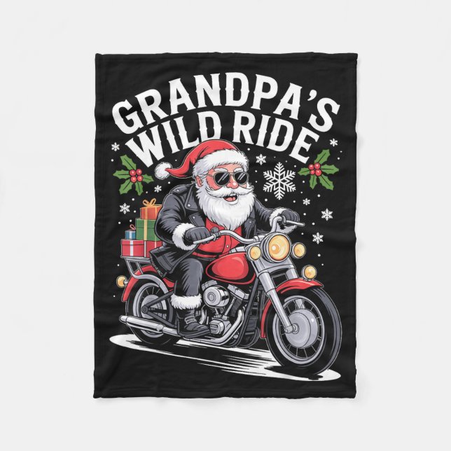 Cobertor De Velo Funny Grandpa's Biker Ride Christmas Motorcycle Sa (Frente)
