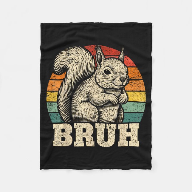 Cobertor De Velo Funny Graphic Tees Squirrel Bruh For Boys Girls Me (Frente)