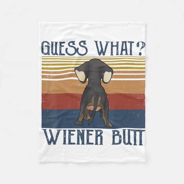 Cobertor De Velo Funny Guess What Wiener Butt  Gift  Dachshund Love (Frente)