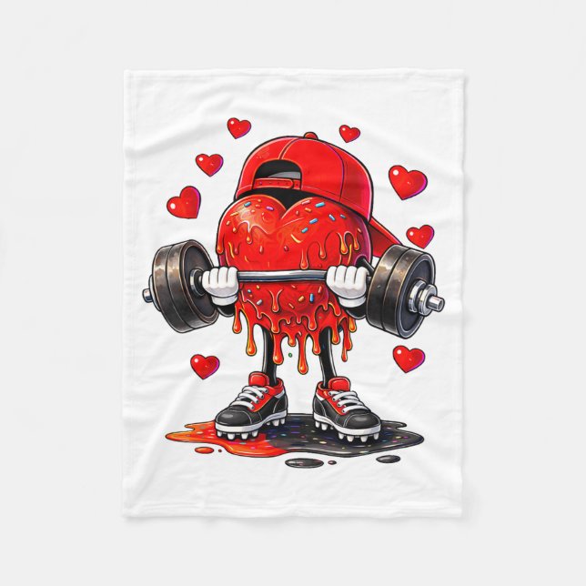 Cobertor De Velo Funny Gym Heart Weightlifting Fitness Workout Drip (Frente)
