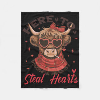Cobertor De Velo Funny Here To Steal Hearts Valentine’s Day Cow Cut
