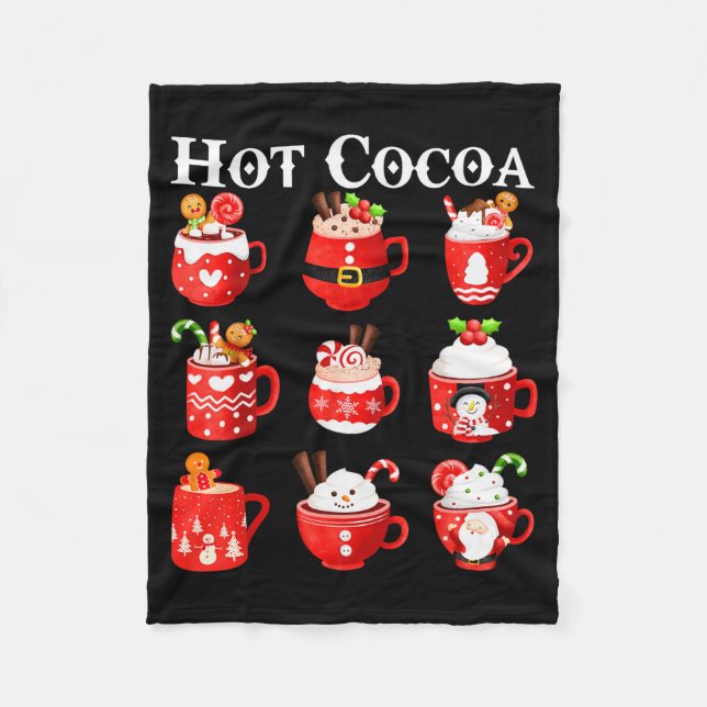 Cobertor De Velo Funny Hot Cocoa Santa Elf C Merry Christmas Pajama (Frente)