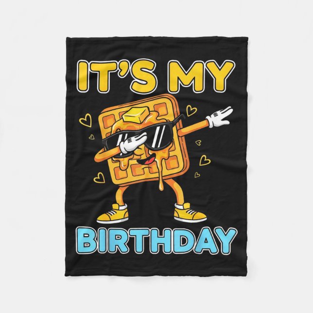 Cobertor De Velo Funny Its My Birthday Waffle Dab Cartoon Party Boy (Frente)