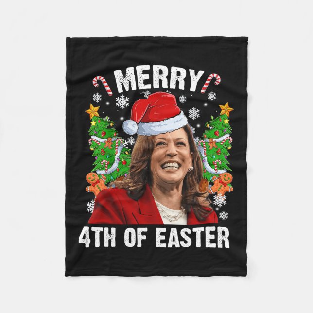 Cobertor De Velo Funny Kamala Harris Natal Santa Hat Feliz 4 (Frente)