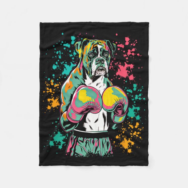 Cobertor De Velo Funny Kickboxing Or Boxing Boxer Dog _1  (Frente)