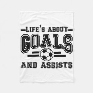 Cobertor De Velo Funny Life's About Goals And Ists Soccer 