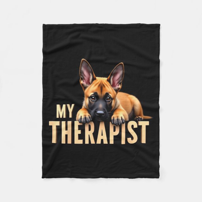 Cobertor De Velo Funny Malinois Puppy My Therast Belgian Shepherd D (Frente)