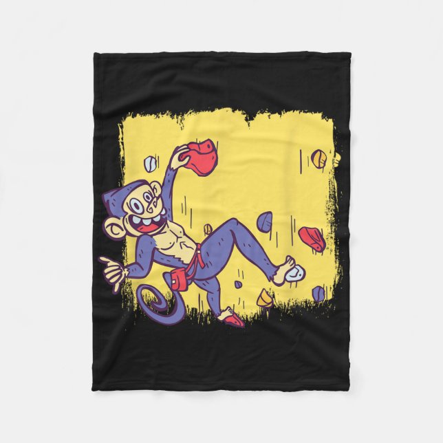 Cobertor De Velo Funny Monkey Bouldering And Rock Climbing  (Frente)