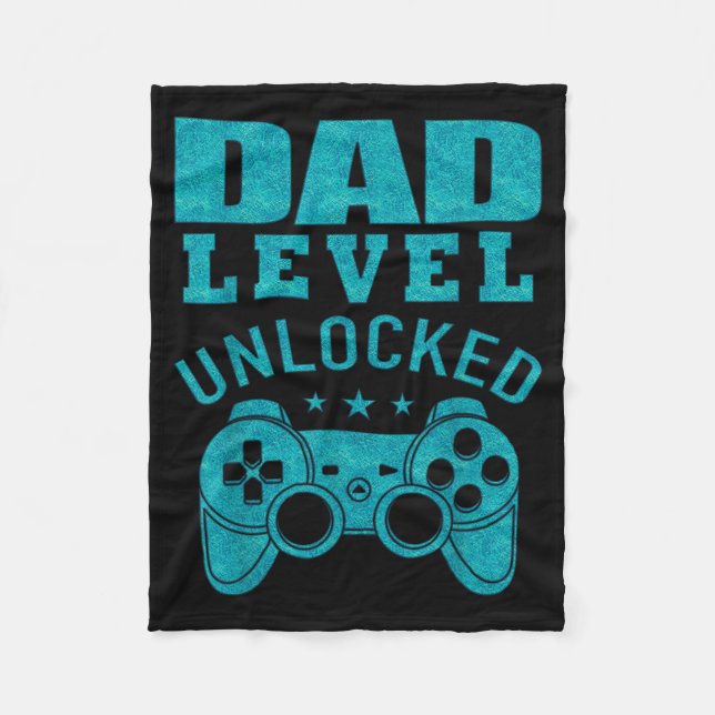 Cobertor De Velo Funny New Dad Shirt Dad Level Unlocked Day Tee Shi (Frente)