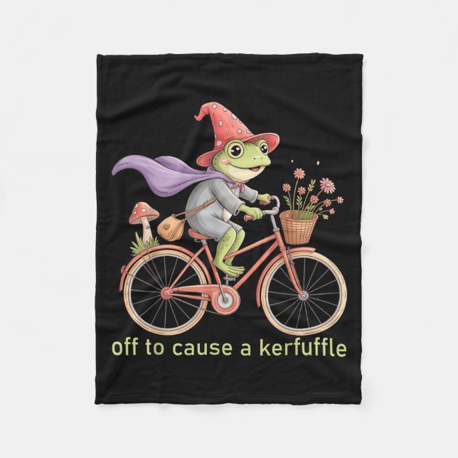 Cobertor De Velo Funny Off To Cause A Kerfuffle Whimsical Wizard Fr (Frente)