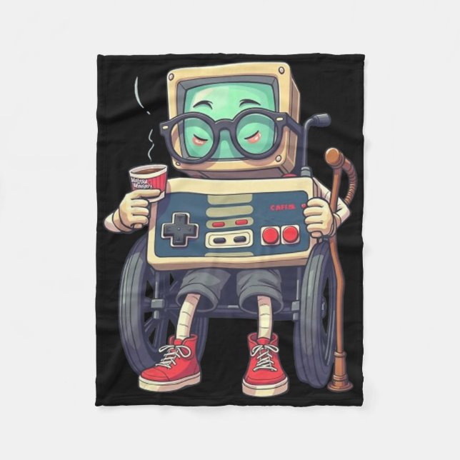 Cobertor De Velo Funny Old Gamer Retro 80s 90s Video Game Controlle (Frente)