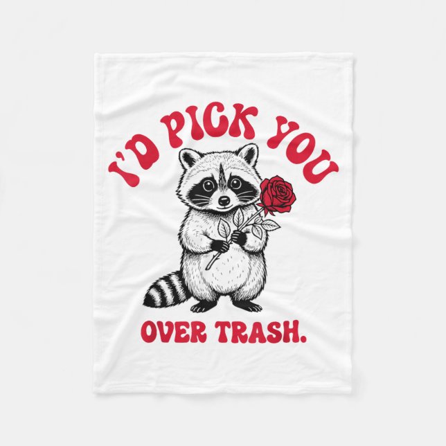 Cobertor De Velo Funny Raccoon I’d Ck You Over Trash Valentines Day (Frente)