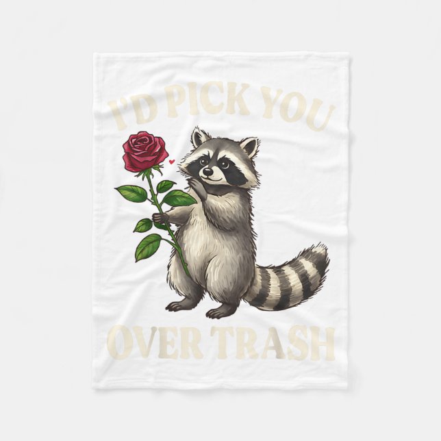 Cobertor De Velo Funny Raccoon I’d Ck You Over Trash Valentines Day (Frente)