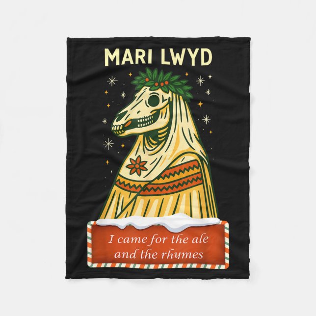 Cobertor De Velo Funny Retro Folklore Skeleton Horse Mari Lwyd Yule (Frente)