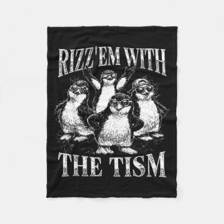 Cobertor De Velo Funny rizz em with the tism retro penguin meme 