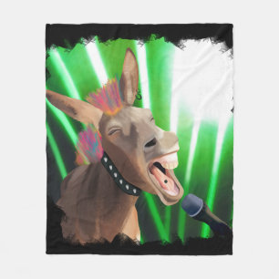 Cobertor De Velo Funny Rockstar Donkey