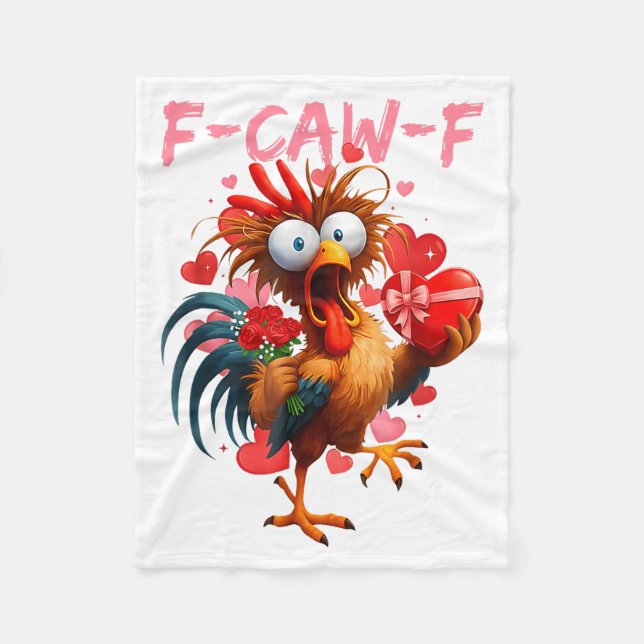Cobertor De Velo Funny Rooster F-caw-f Valentines Day Chicken Fcawf (Frente)