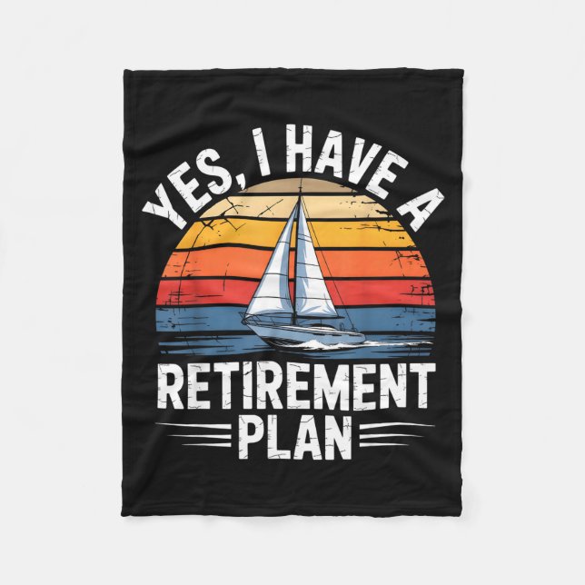Cobertor De Velo Funny Sailing Retirement Plan Boat Lover Gift  (Frente)