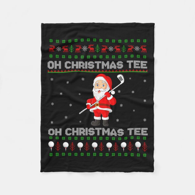 Cobertor De Velo Funny Santa Playing Golf Srts Christmas  (Frente)