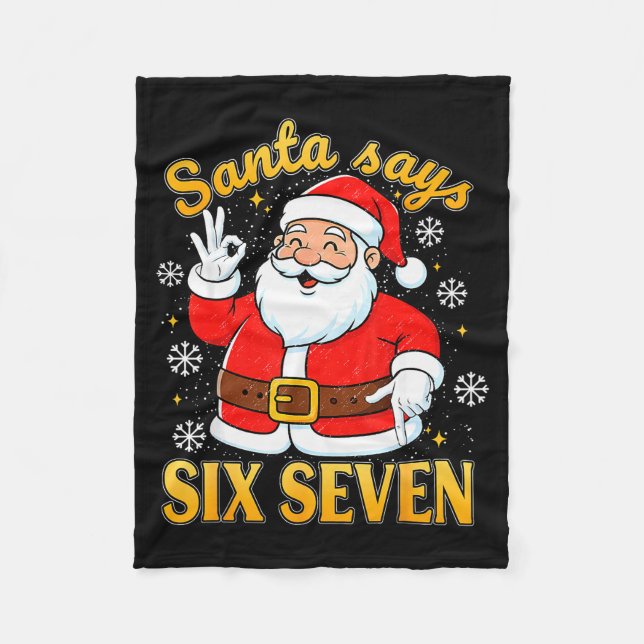 Cobertor De Velo Funny Santa Says Six Seven Christmas 67 Meme Xmas  (Frente)