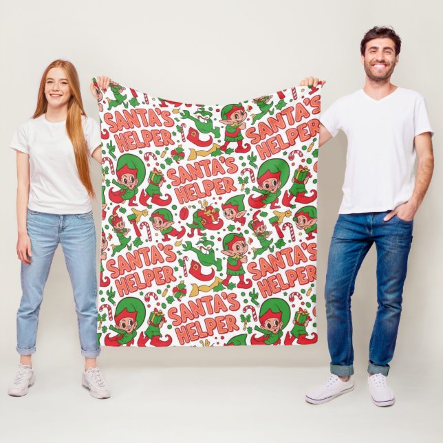 Cobertor De Velo Funny Santa's Little Helper Elf Retro Cartoon  (In Situ)