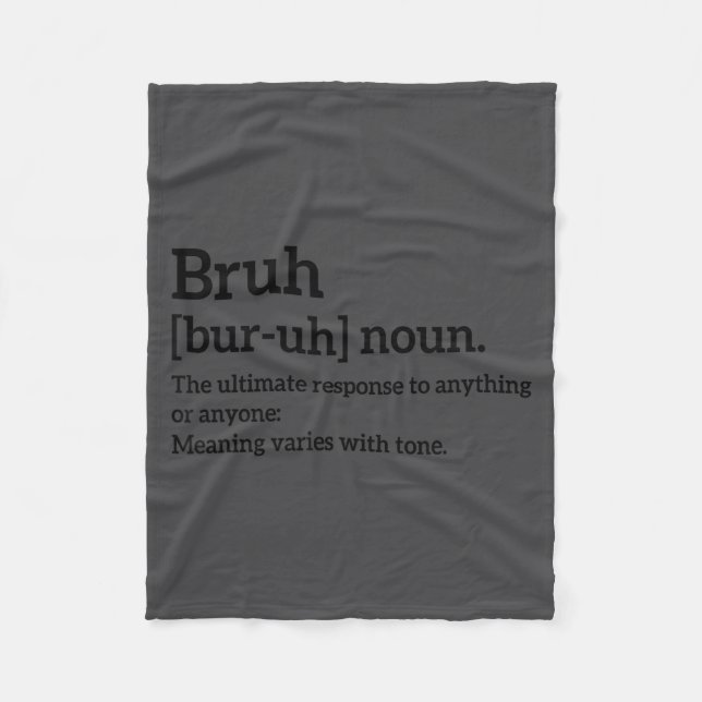 Cobertor De Velo Funny Sarcastic Quotes Bruh Definition Tee Trendy  (Frente)