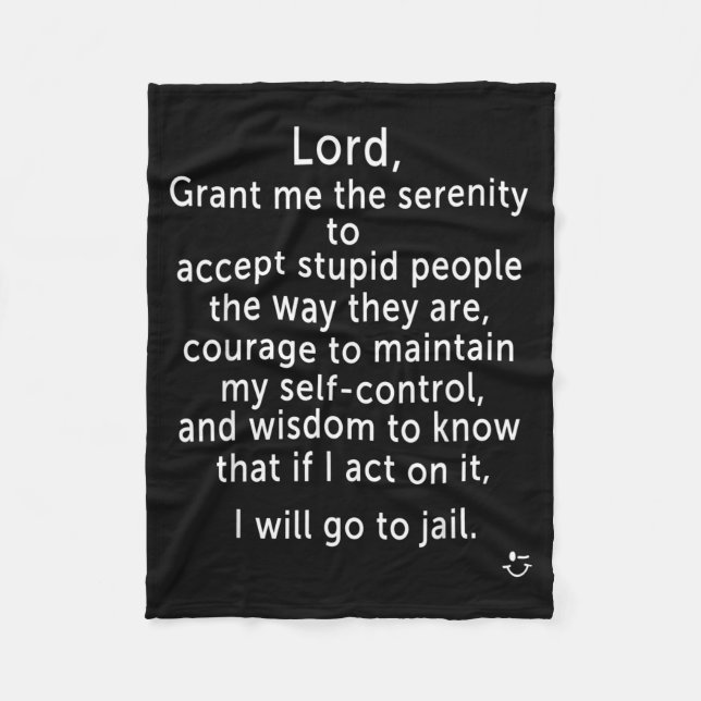 Cobertor De Velo Funny Sayings S - New Serenity Jail Prayer  (Frente)