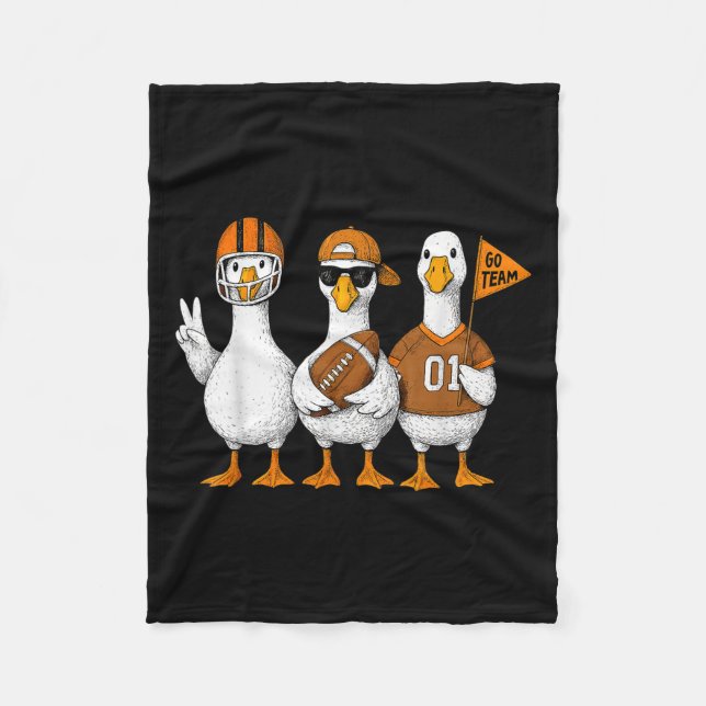 Cobertor De Velo Funny Silly Goose Duck Football Fall Football Game (Frente)