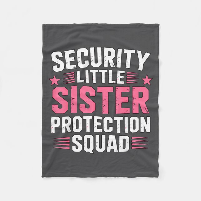 Cobertor De Velo Funny Sister Security Little Protection Squad (Frente)
