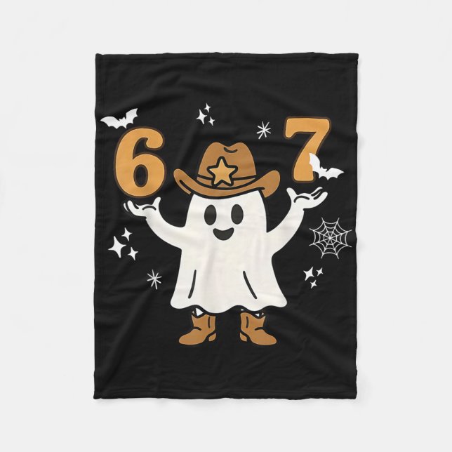 Cobertor De Velo Funny Six Seven 6 7 Meme Cowboy Ghost Halloween Co (Frente)