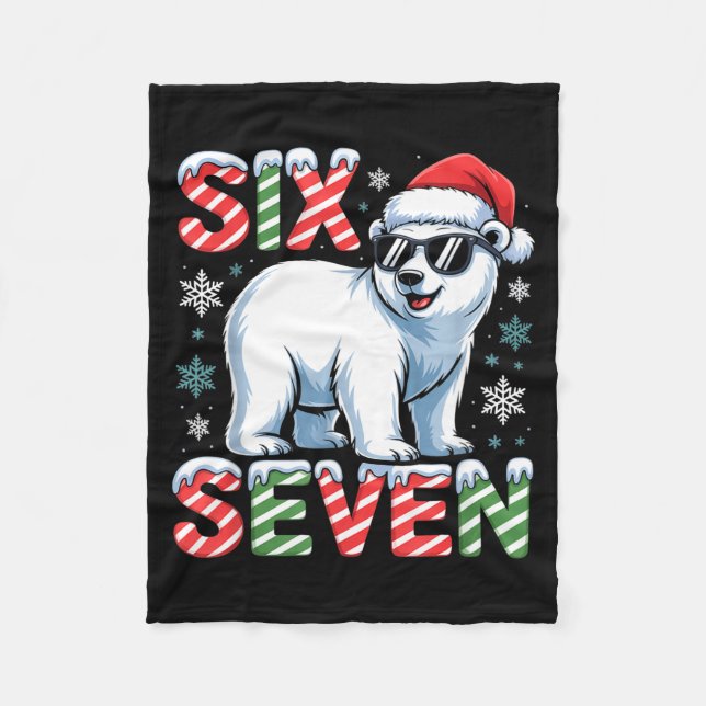 Cobertor De Velo Funny Six Seven Lar Bear Christmas 67 Santa Hat Wi (Frente)