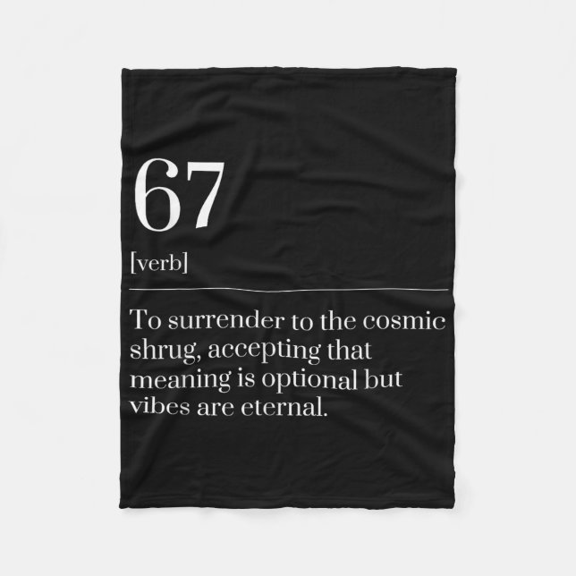 Cobertor De Velo Funny Six Seven Number 67 Meme Dictionary Definiti (Frente)
