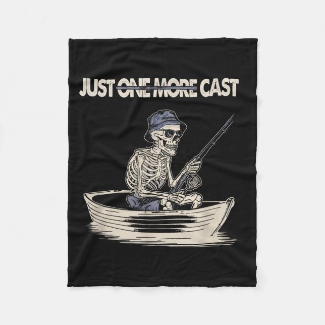Cobertor De Velo Funny Skeleton Fishing Just One More Cast Quote  (Frente)