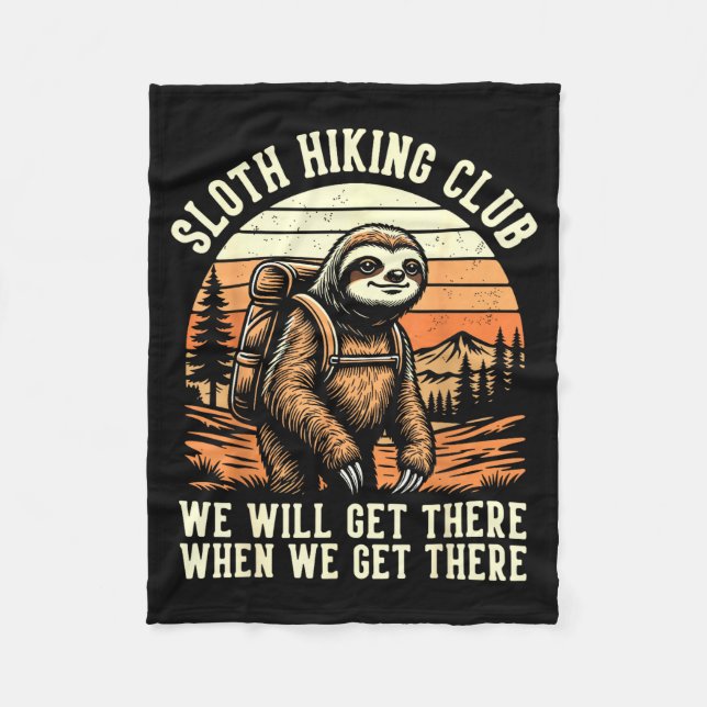 Cobertor De Velo Funny Sloth Hiking Club Outdoor Hiker Men Women Vi (Frente)