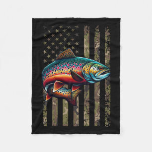 Cobertor De Velo Funny Speckt Brook Trout Bandeira Americana