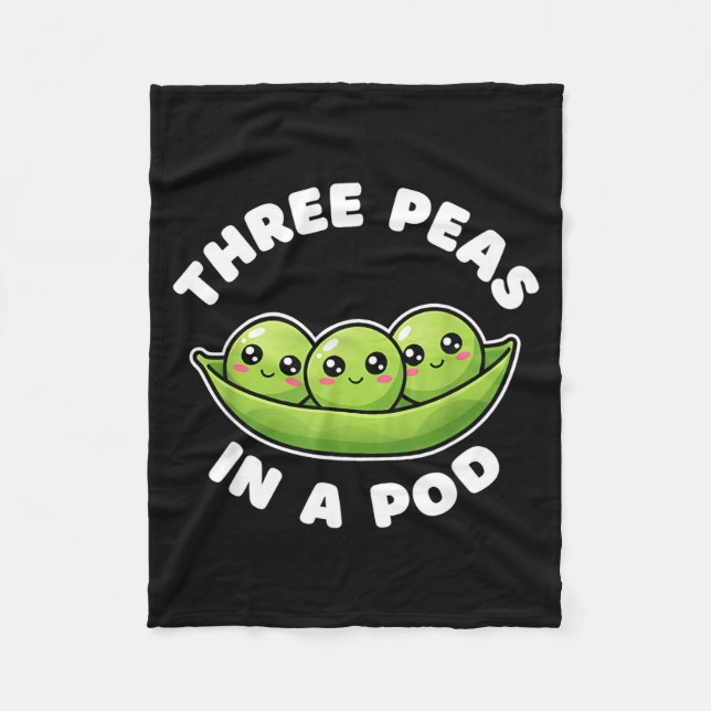 Cobertor De Velo Funny Three Peas In A D Cute Kawaii  (Frente)